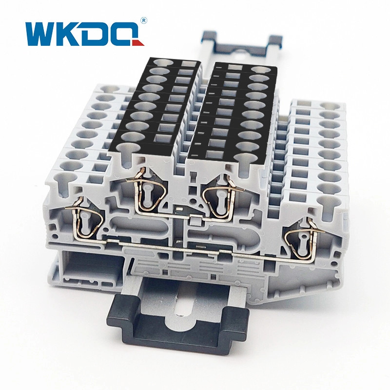 4 Mm2 Spring Cage Terminal Block 2 المستوى Din السكك الحديدية المثبتة مع Equipotential Bonder