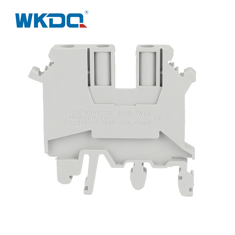 JUK5 TWIN Din Rail Power Terminal Block مادة النحاس والصلب المعدنية